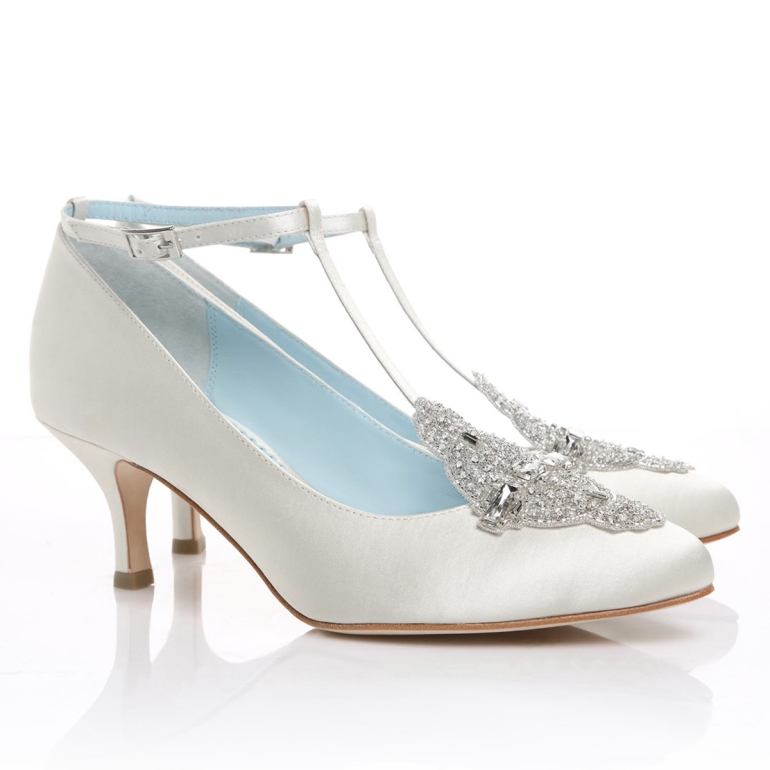 White bridal heels