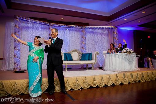 Blue and White Indian Wedding Reception with Om Cake - 4