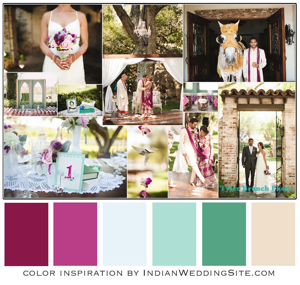 Indian Wedding Color Inspiration - Plum, Mint and Neutral