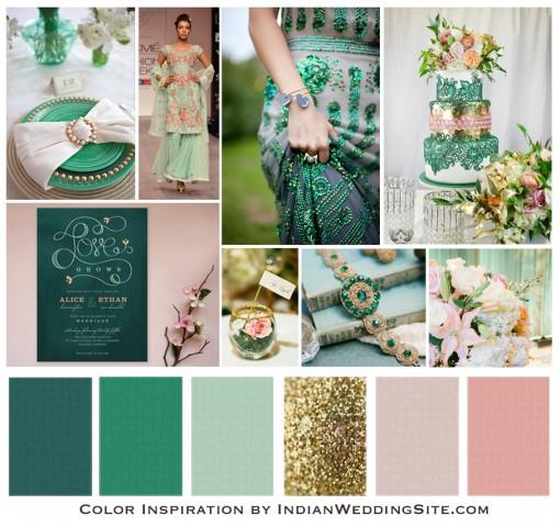 Emerald, Jade and Blush Indian Wedding Color Inspiration
