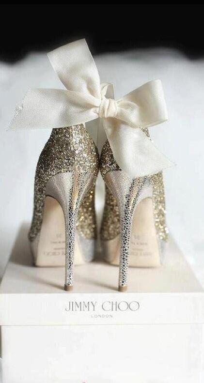 sparkling glitter jimmy choo wedding shoes