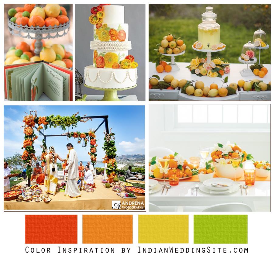 Citrus Orange and Yellow Indian Wedding Color Inspiration