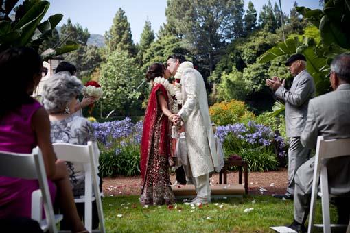 Shalini Vadhera and Tony Potts Wedding Ceremony Kiss