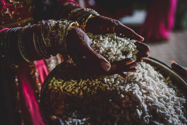 indian wedding farewell rice bowl