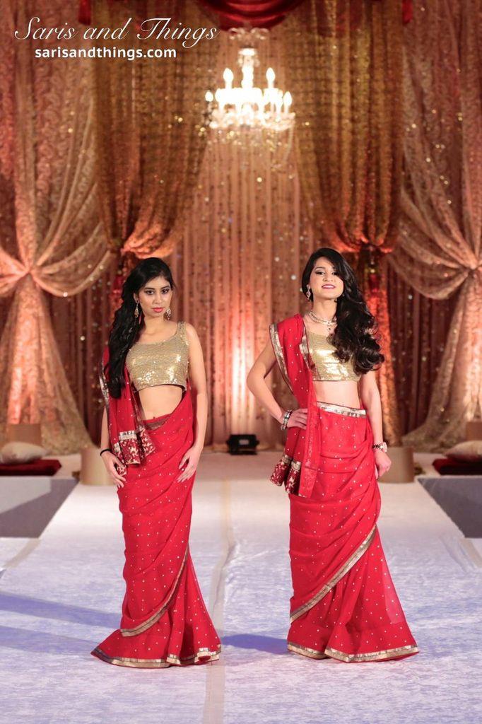 saris and things gold red sari lengha