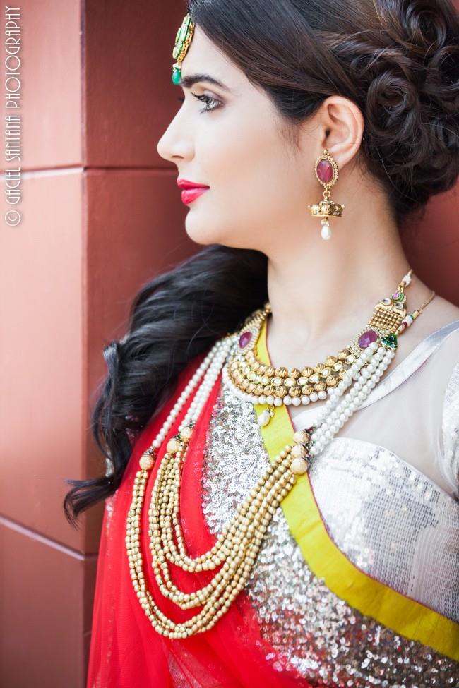 2indian wedding double strand necklace and matha patti