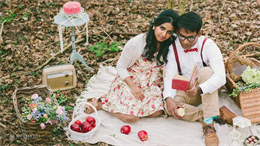 Picnic Vintage Indian Engagement Session by Mayuran Siva Photography