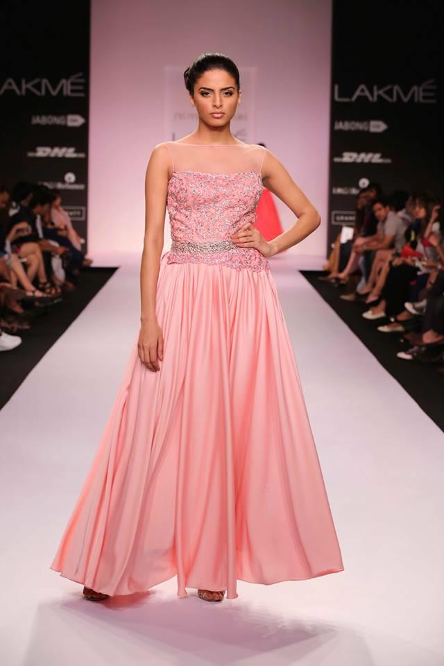 Jyotsna Tiwari Lakme Fashion Week Summer 2014 pink Indian dress