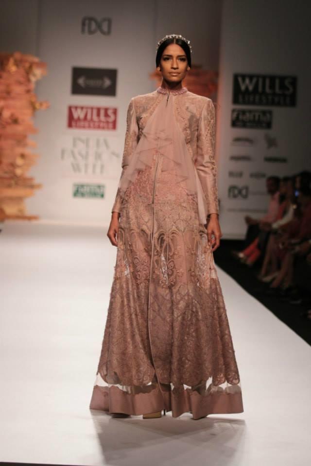 Soltee by Sulakshana Monga Wills Lifestyle India Fashion Week 2014 rose pink indian bridal wear