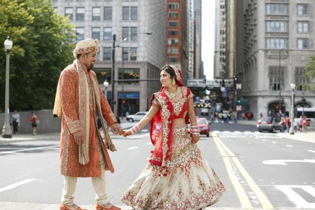 41a- bride and groom crossing street