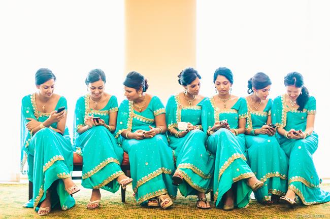 33a indian wedding turquoise bridesmaid sari