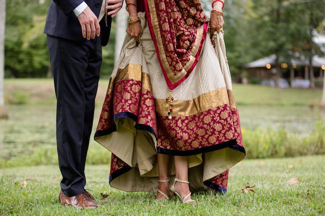 30a INDIAN WEDDING BRIDE AND GROOM PORTRAIT FEET