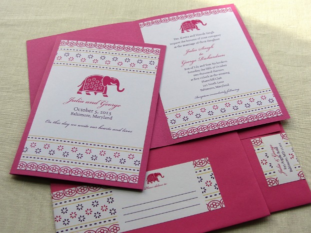 Elephant Themed Invite Indian Wedding