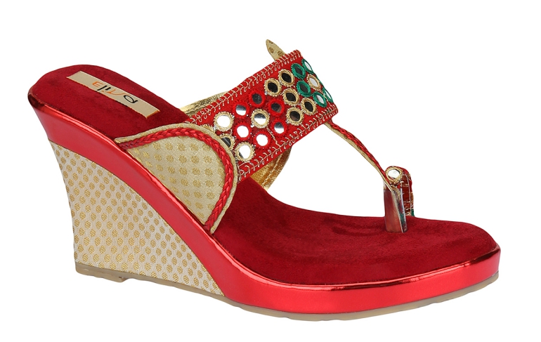 Elina Red Women Wedges