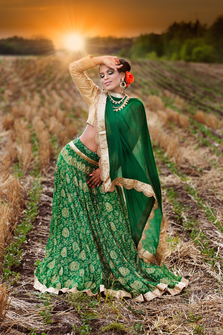 indian wedding outdoor portrait