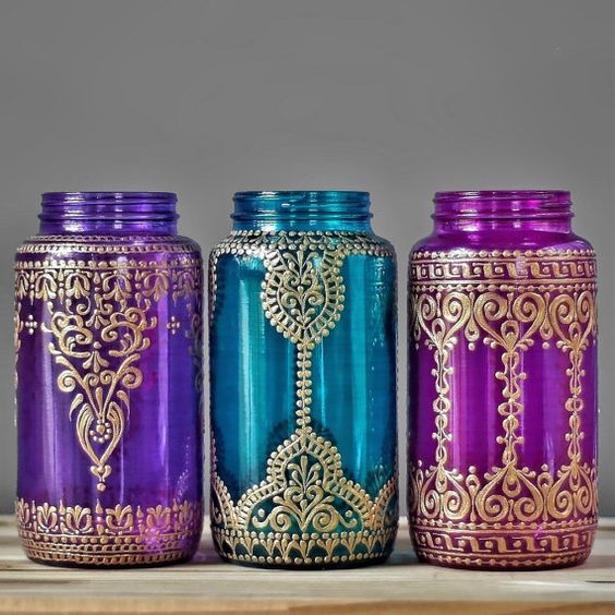 mehndi mason jar