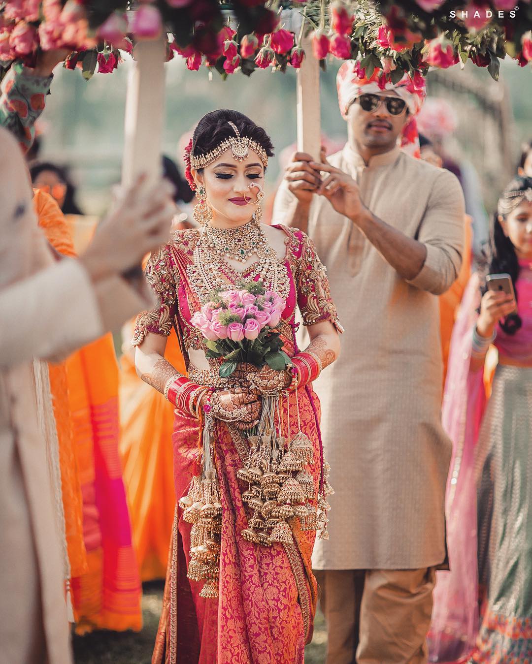 Shades - red saree