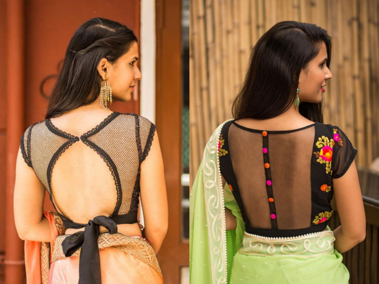 Sheer back blouse