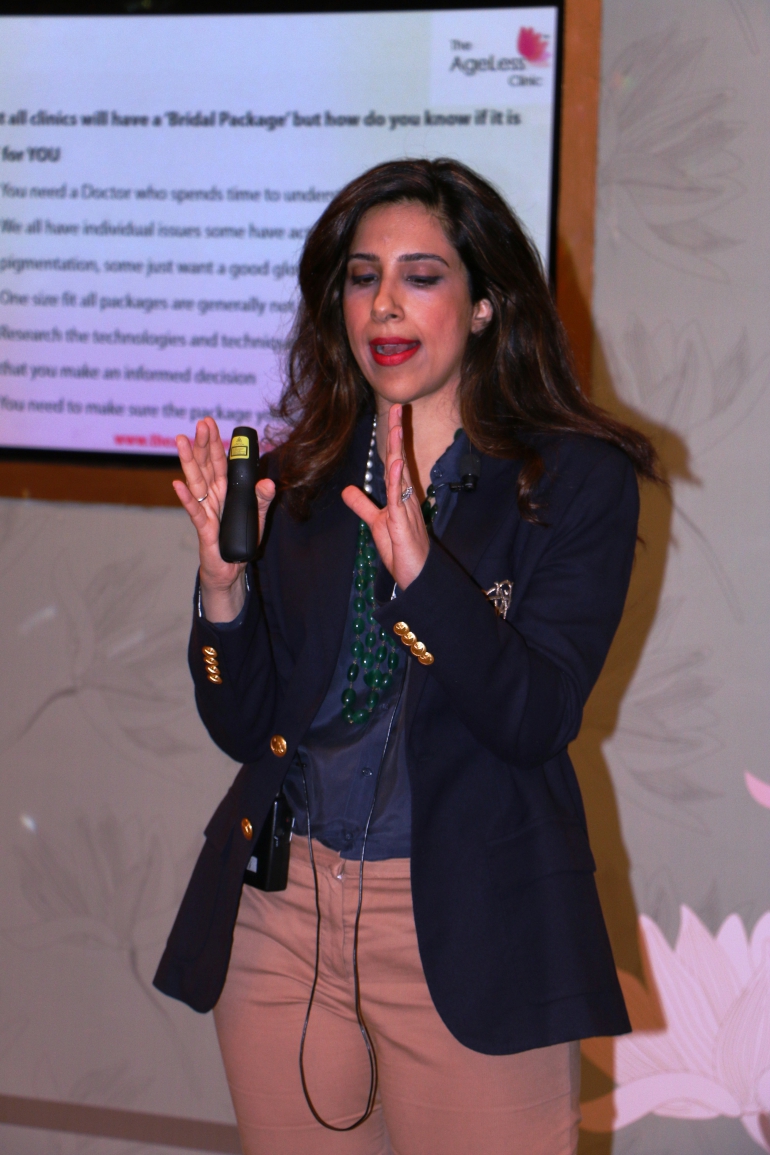 Skincare specialist Harshna Bijlani at her masterclass session at Day 3 of Vogue Wedding Show 2016 at Taj Palace, New Delhi