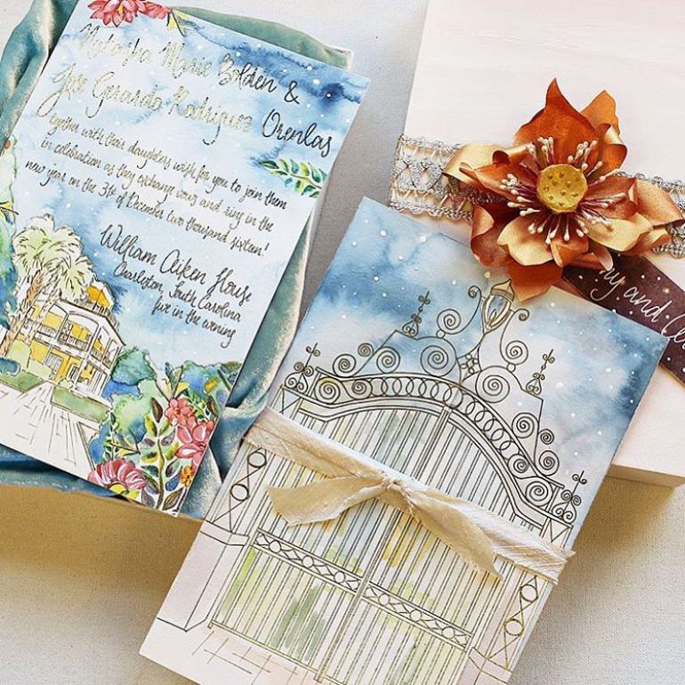 watercolor invites