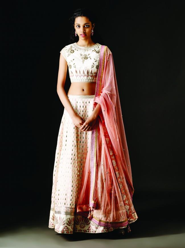 The Malika lehenga and Chandrika earring by Anita Dongre