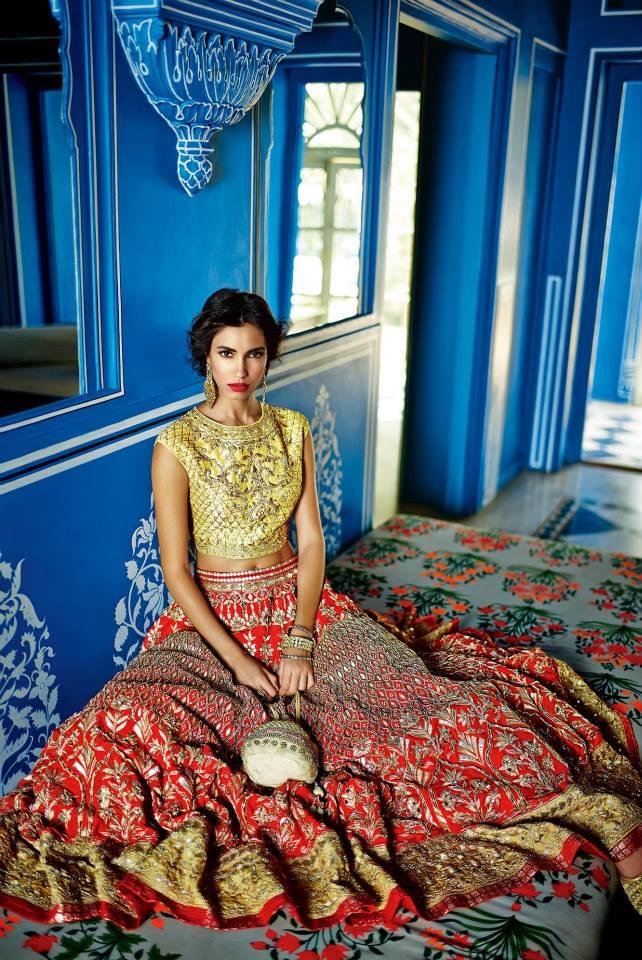 Anita-Dongre-Festive-2014-collection-gold-and-red-lengha-3