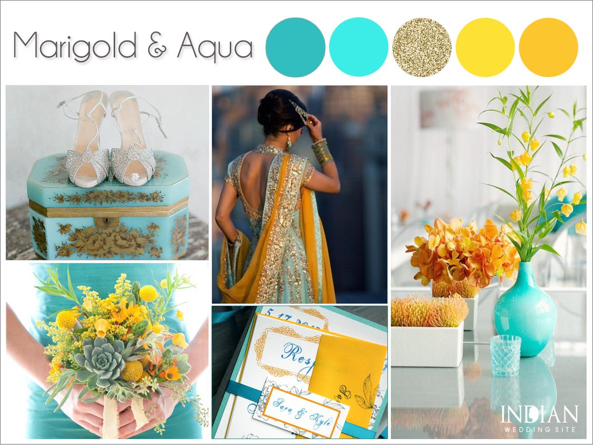 Marigold-yellow-aqua-gold-indian-wedding-palette