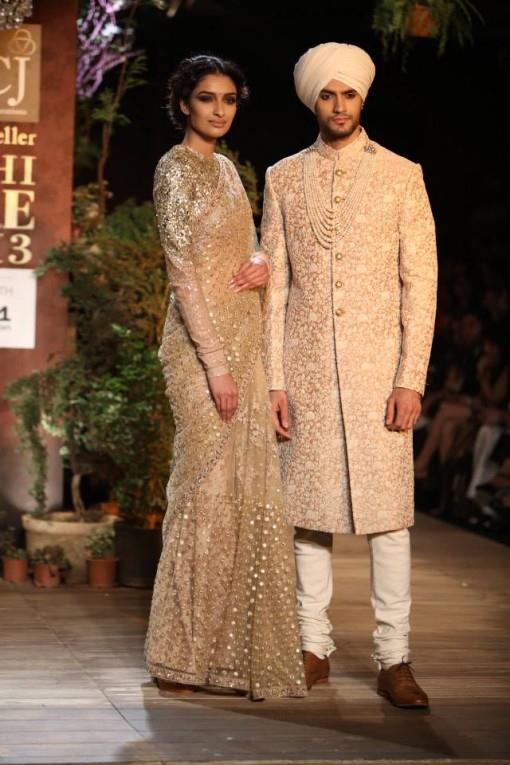 dcw-13-sabyasachi-gold-ivory-sari-sherwani-e1375725995676