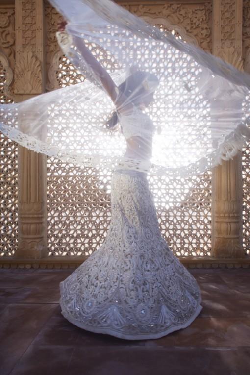 white embroidered bridal lengha kalki couture collection