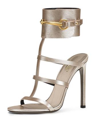 Gucci Ursula Metallic Ankle Wrap Indian Wedding Shoes