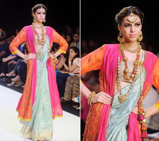 iijw-dhora-rivaayat-gold-jewelry-blue-pink-coral-sari