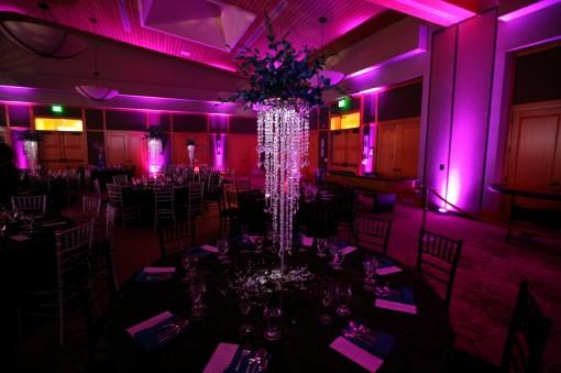 Indian Reception with Crystals and Purple Lighting by iDesign Events