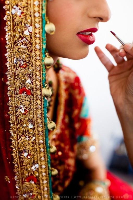 indian bride red lipstick