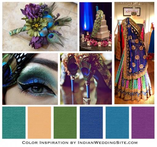 Indian Wedding Color Inspiration - Peacock Wedding Reception