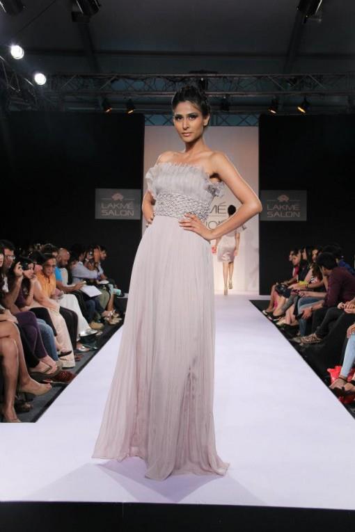 deepti purthi lfw ss13 long grey blue dress