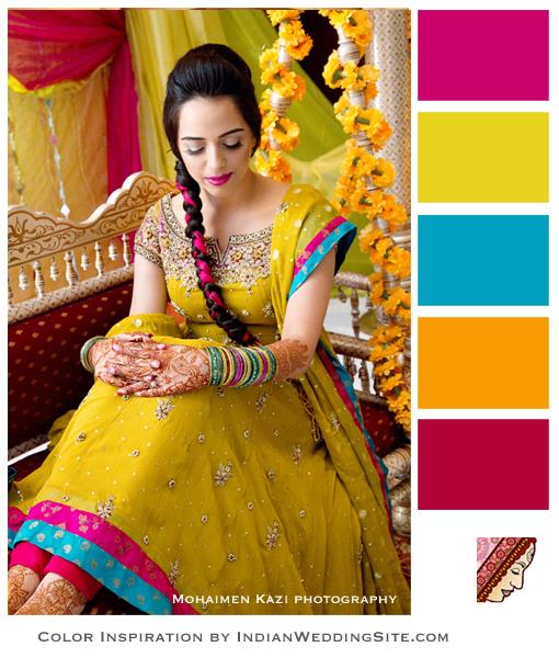  Indian  Wedding  Inspiration Color  Palette Chartreuse Framboise