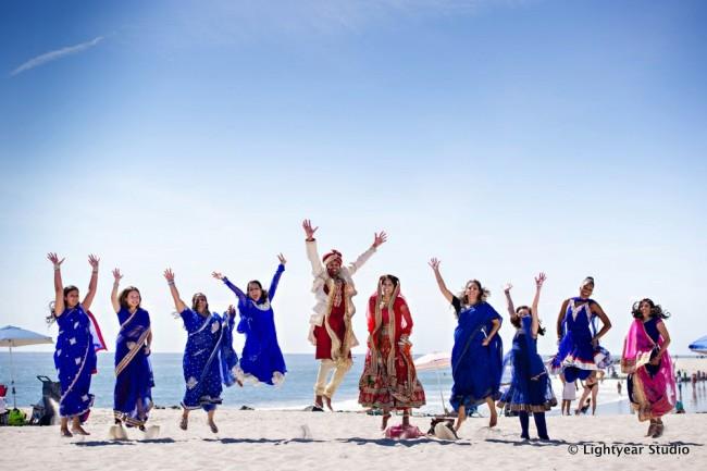 Bridal Party jumping up 