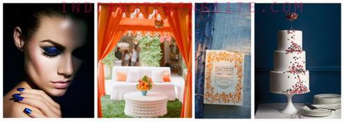 Indian Wedding Color Inspiration - Cobalt & Tangerine