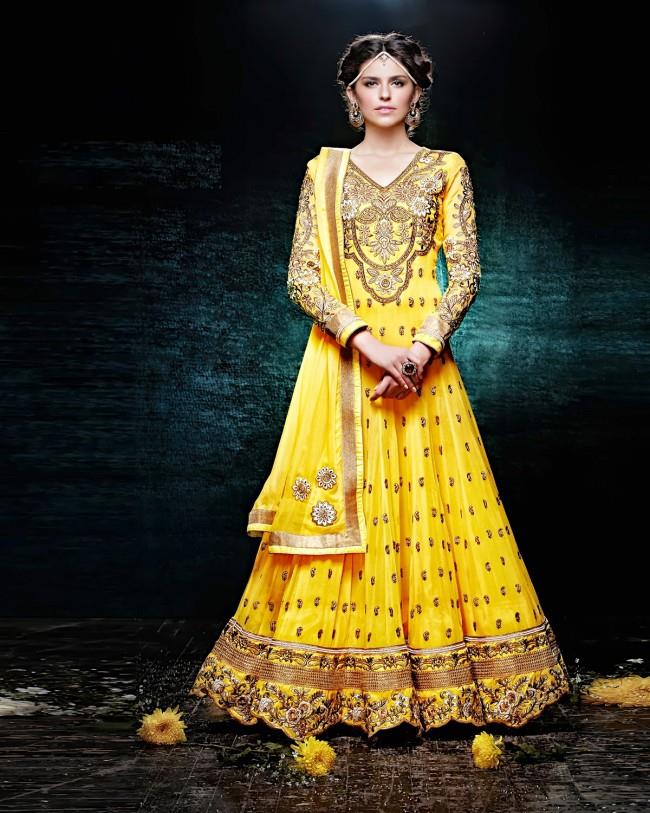 Yellow anarkali