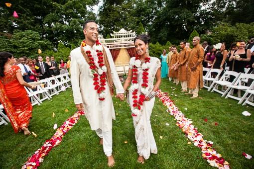 Outdoor Red and White Hindu Ceremony by Lisa Hancock Weddings - 1