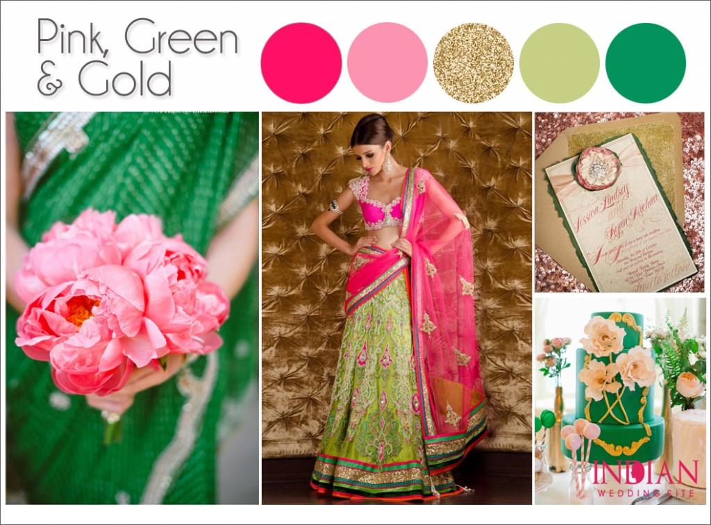 Pink Green & Gold Palette