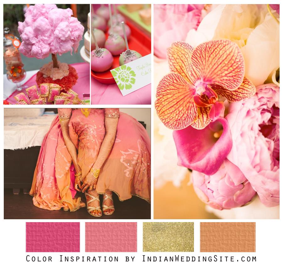 Pink, Peach and Gold - Indian Wedding Color Inspiration