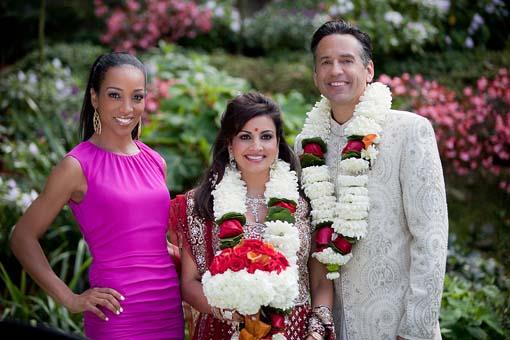 Shalini Vadhera, Tony Potts and Shaun Robinson at Wedding