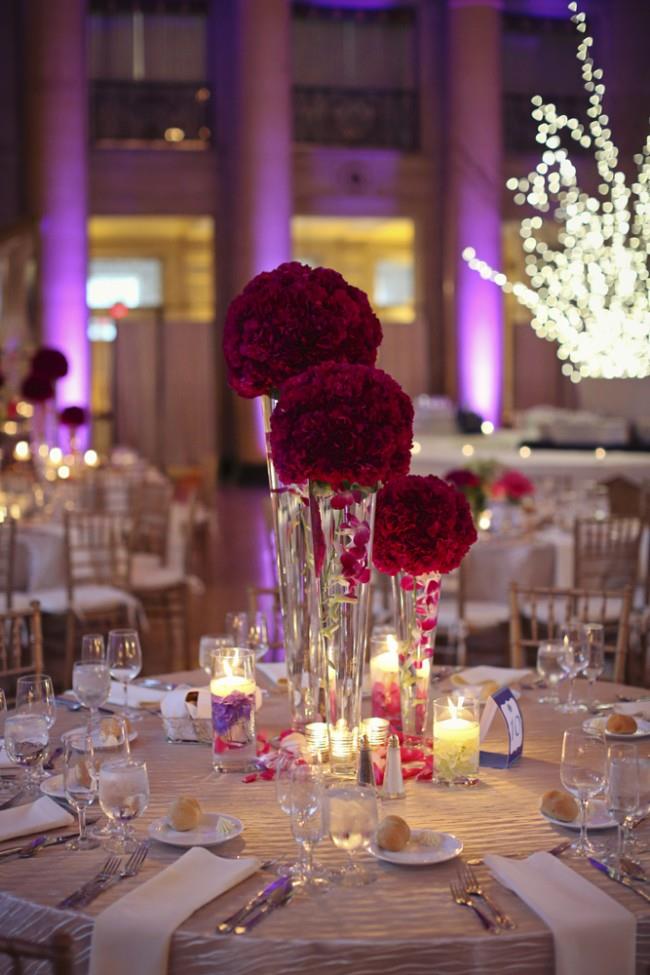 26a indian wedding red rose flower centerpiece