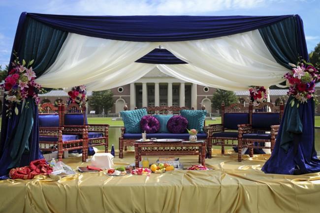 5a indian ceremony outdoor fabric mandap