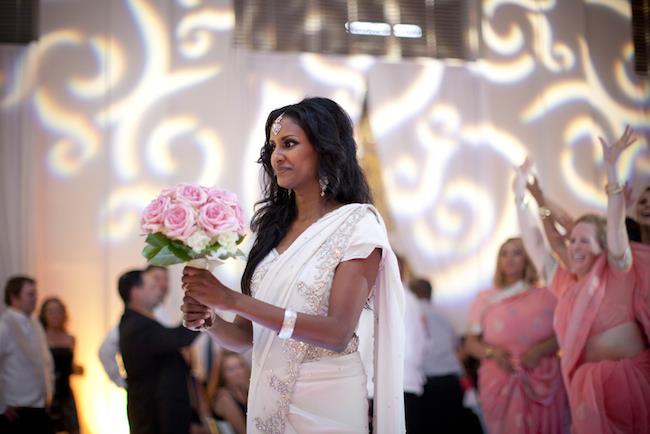 33a indian wedding bouquet toss