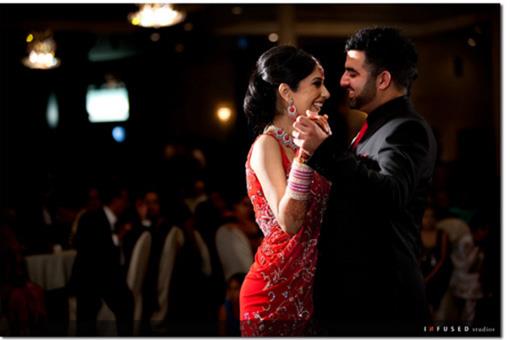 Red and Black Indian Wedding Reception