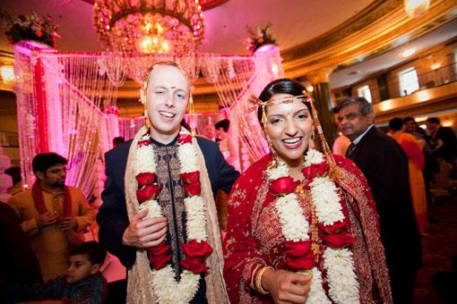 Contemporary Beaded Pink and Purple Mandap