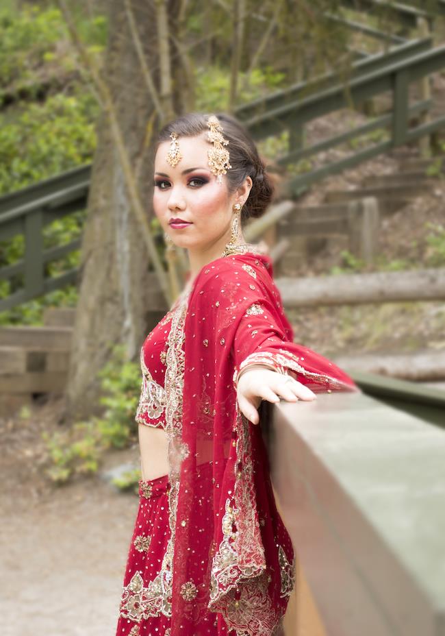 7a Indian red bridal sari