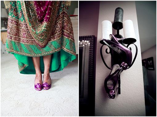 The Details: Purple Indian Wedding Shoes